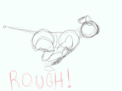 A robotic dog runs in a sketchy loop